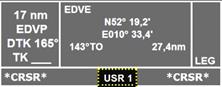 Waypoint-Seite zum Eingeben eines Waypoints auf WPT-Seite USR