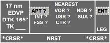 Die NRST-Seite zur direkten Auswahl der nächst gelegenen APTs Airports, NAV-Einrichtungen etc
